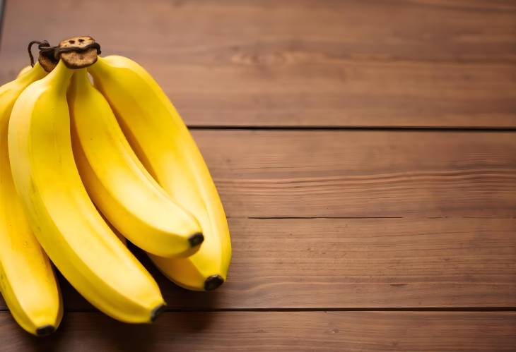 Vibrant Bananas on Wooden Background